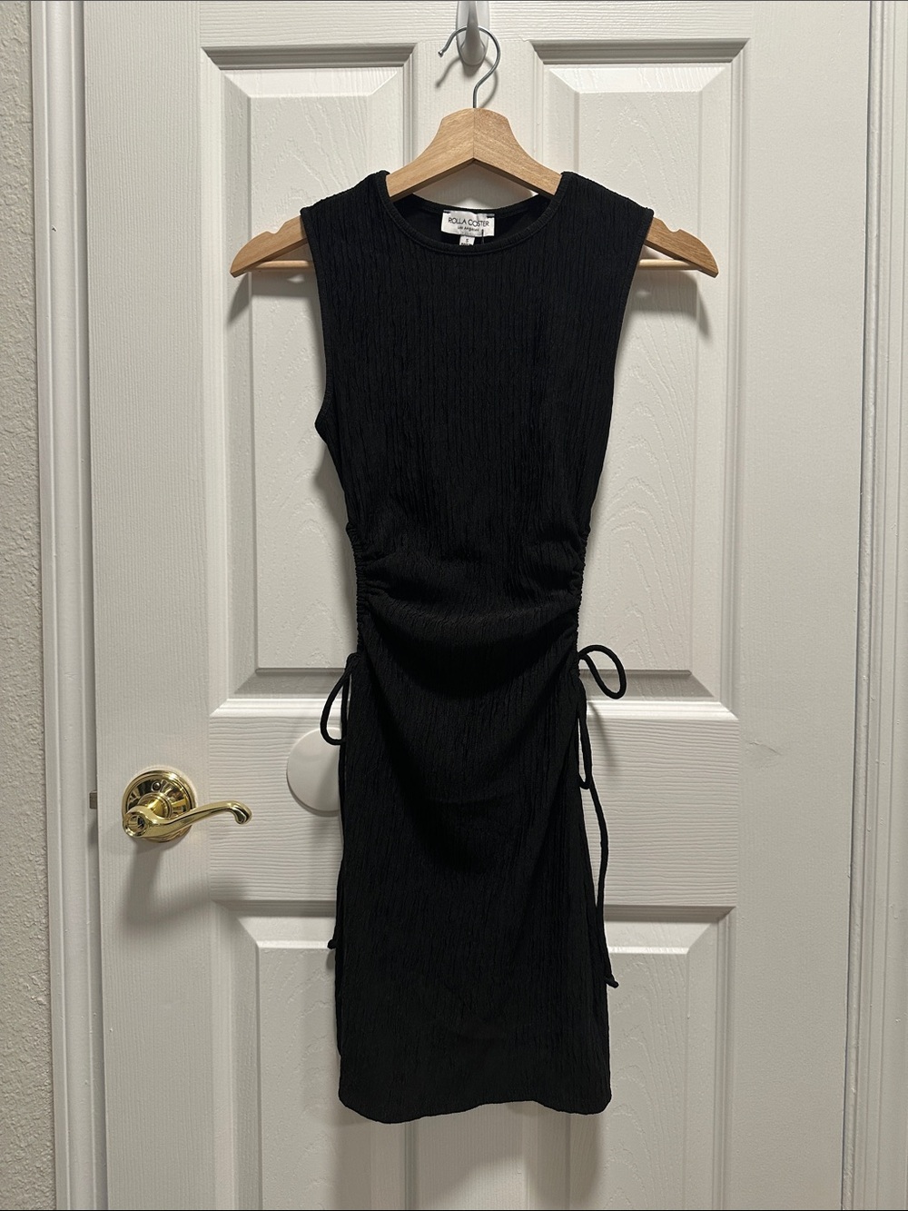 Rolla Coster Black Sleeveless Side-Tie Mini Dress